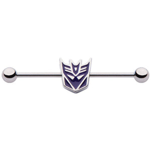 14g Transformers Steel Decepticon Industrial Barbell - Jewelry Brands Shop