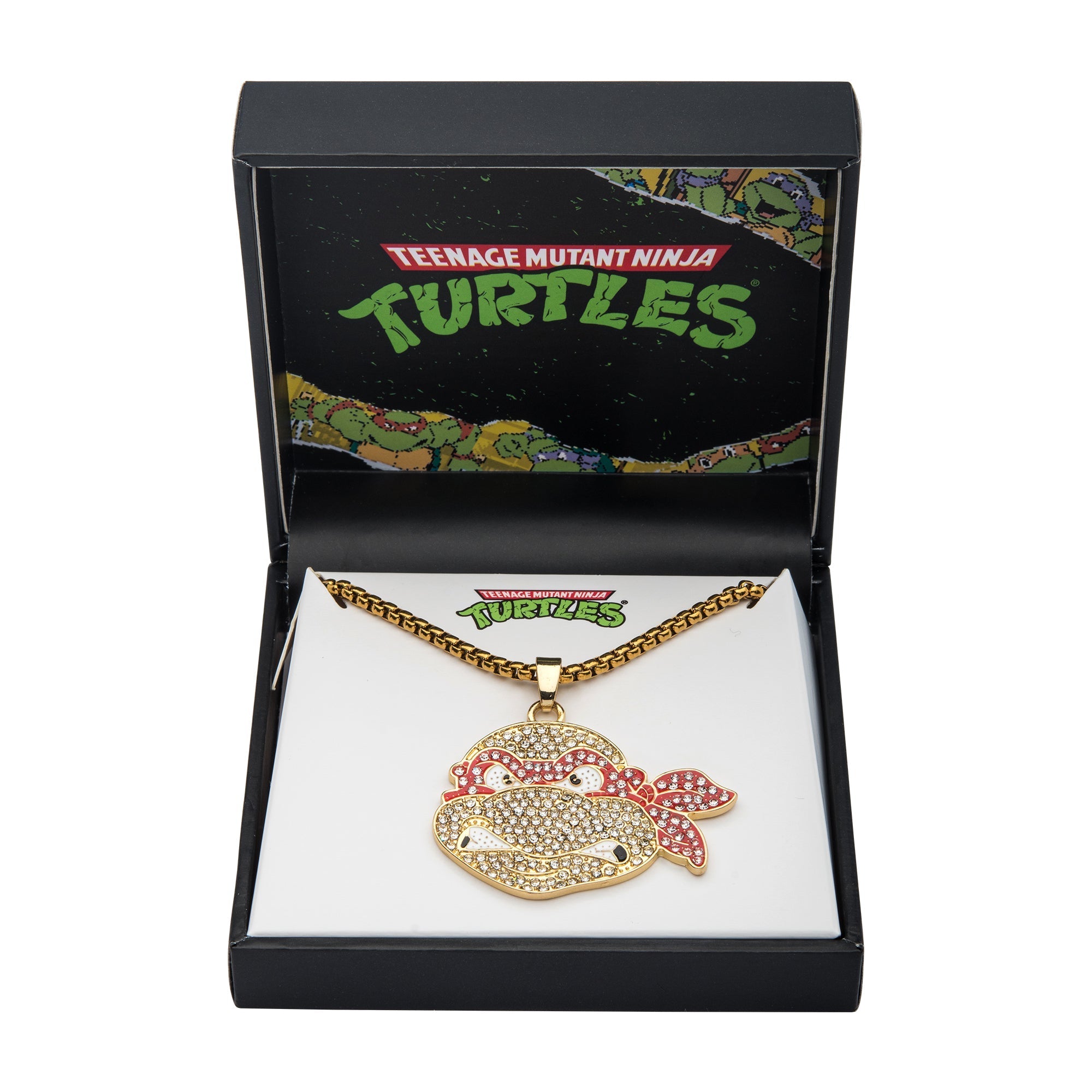 Base Metal Gold Plated Teenage Mutant Ninja Turtles Raphael Bling Pendant Necklace [COMING SOON] - Jewelry Brands Shop