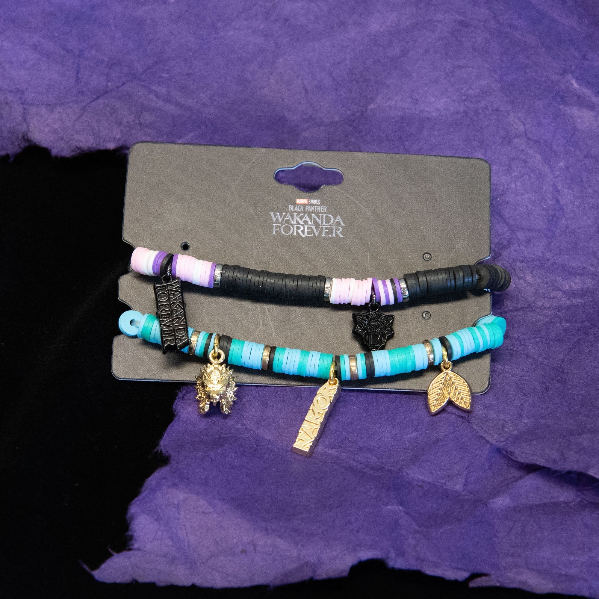 Black Panther/Namor Puka Bracelet Set - Jewelry Brands Shop