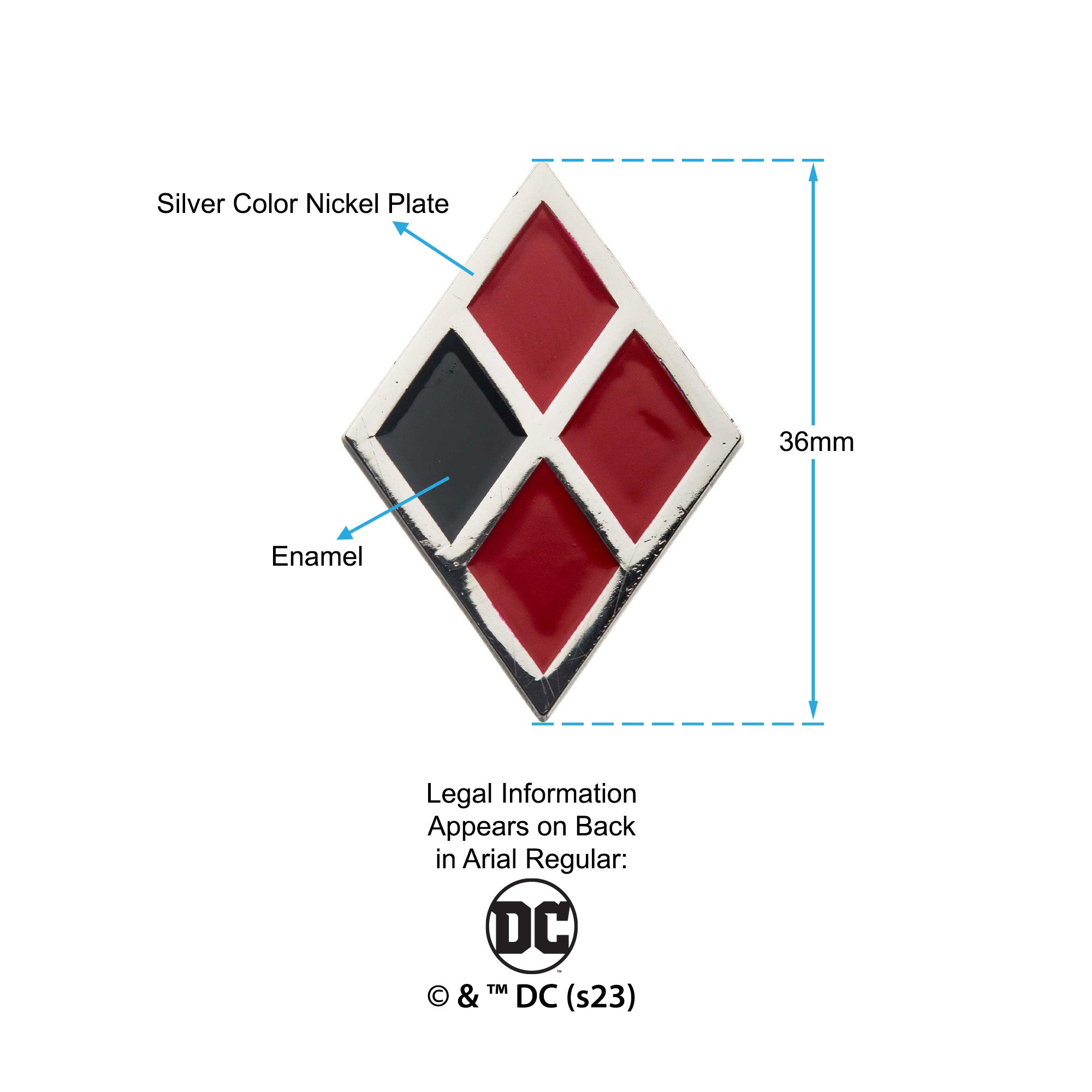 DC Comics Birds of Prey Harley Quinn Symbol Lapel Pin