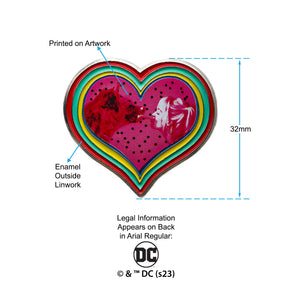 DC Comics Birds of Prey Harley Quinn & Hyena Heart Lapel Pin