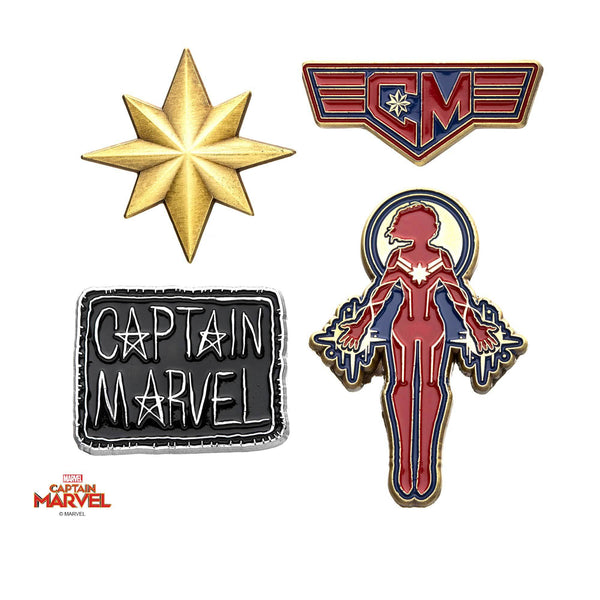 Captain Marvel Enamel Lapel Pin Set (4pcs)