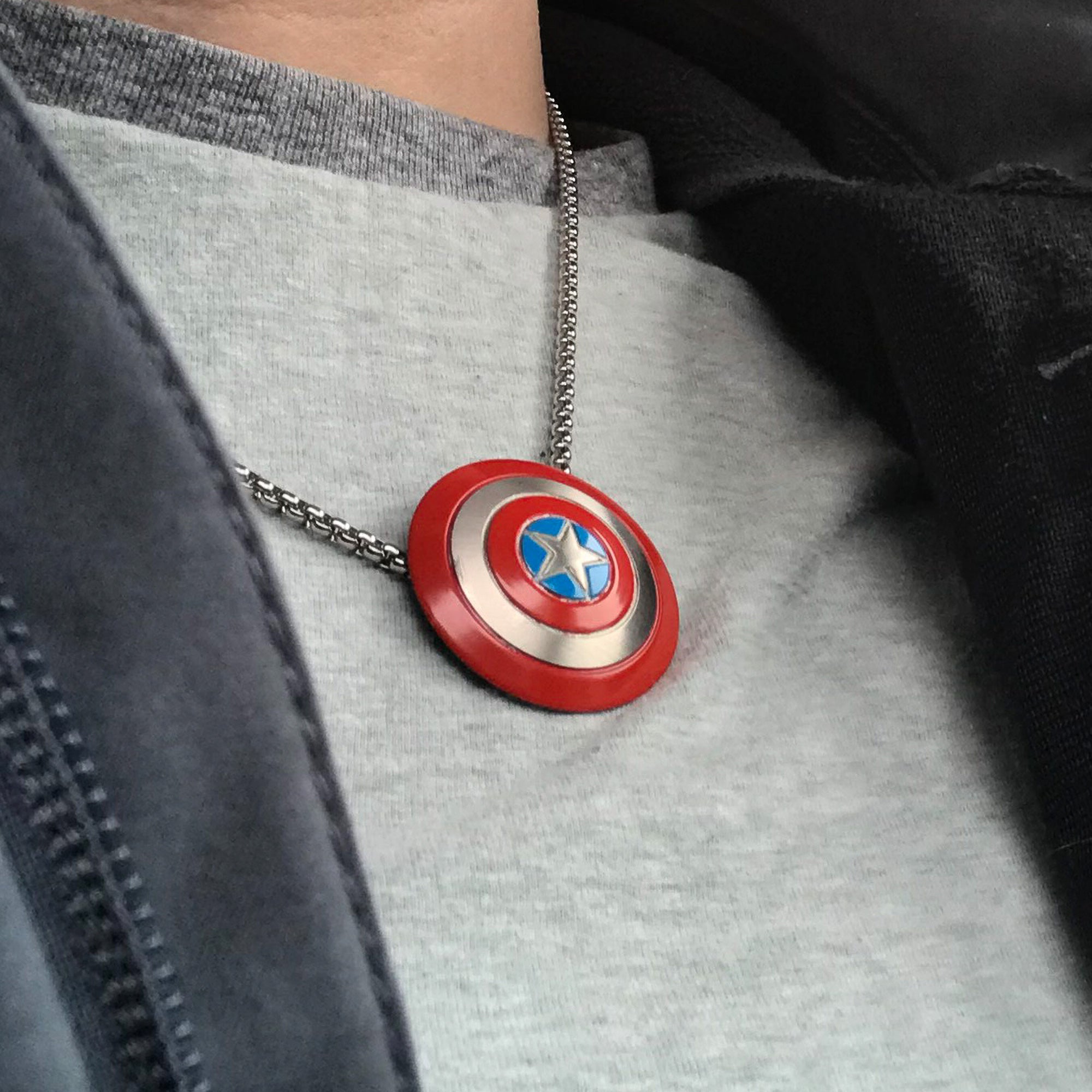 Stylewell Star Round Shape Marvel Avengers Captain America Shield Pendant  Locket Necklace Stainless Steel Pendant Price in India - Buy Stylewell Star  Round Shape Marvel Avengers Captain America Shield Pendant Locket Necklace
