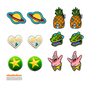 Classic Nickelodeon Characters Stud Earrings 6-Pair Set