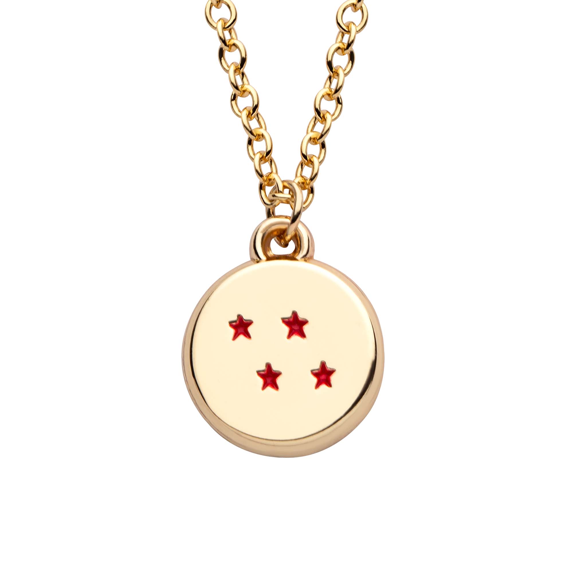 Dragon Ball Z Gold Plated 4 Star Pendant Necklace
