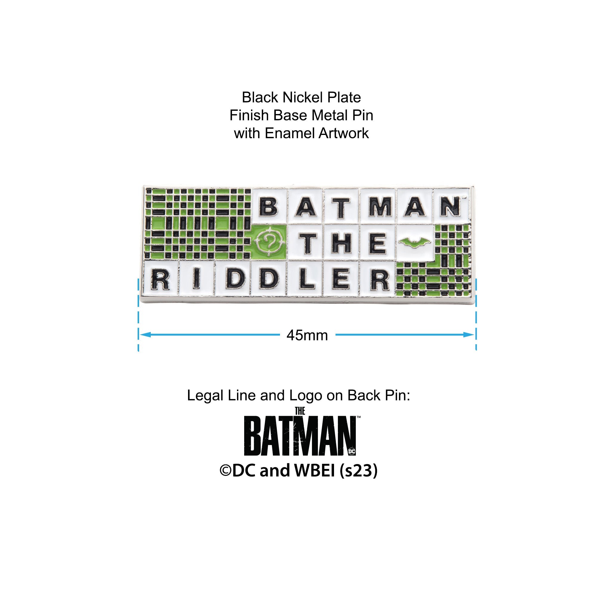 DC Comics Batman To The Riddler Xword Lapel Pin - Jewelry Brands Shop