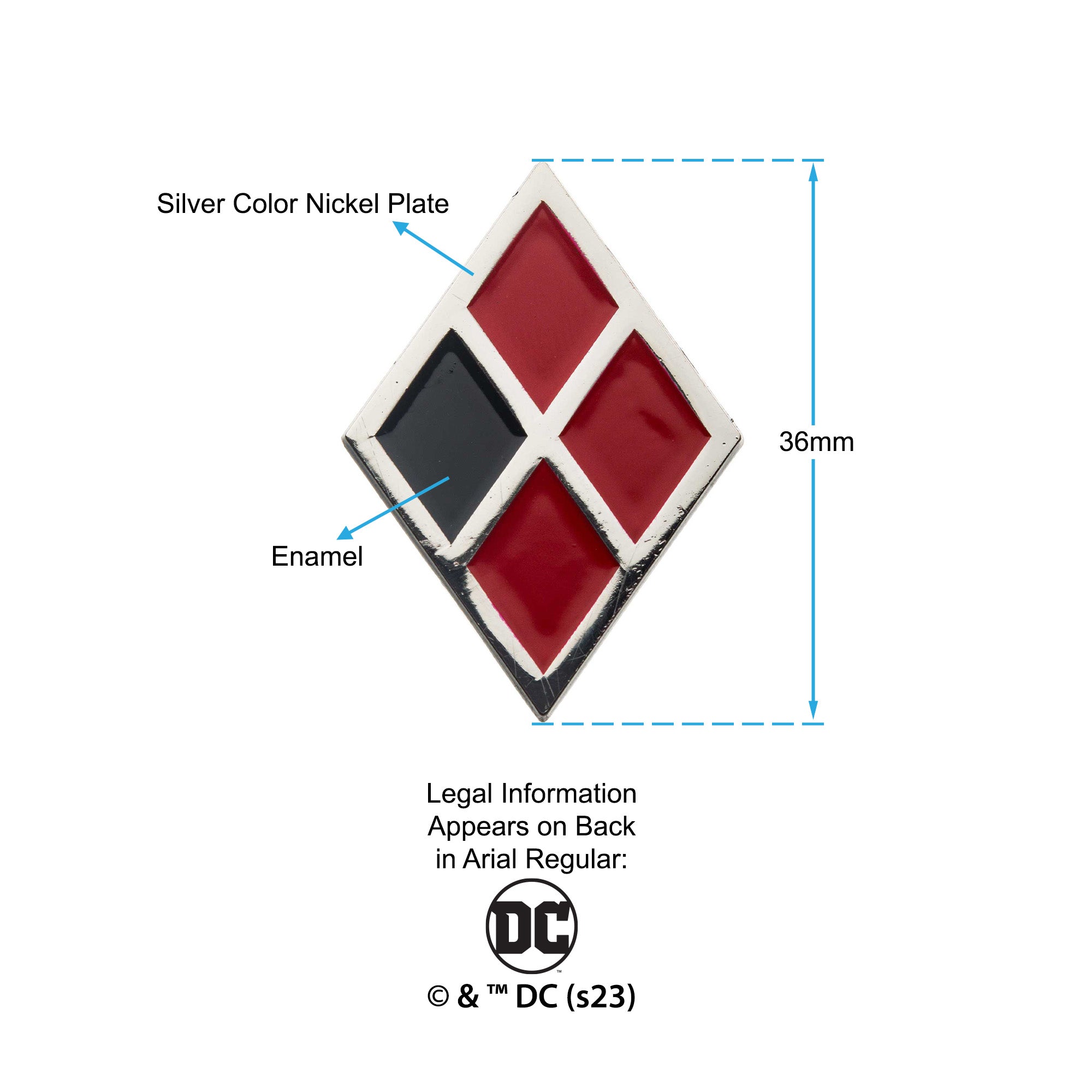 DC Comics Birds of Prey Harley Quinn Symbol Lapel Pin - Jewelry Brands Shop