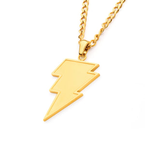 DC Comics Black Adam Gold Plated Lightning Necklace - Jewelry Brands Shop