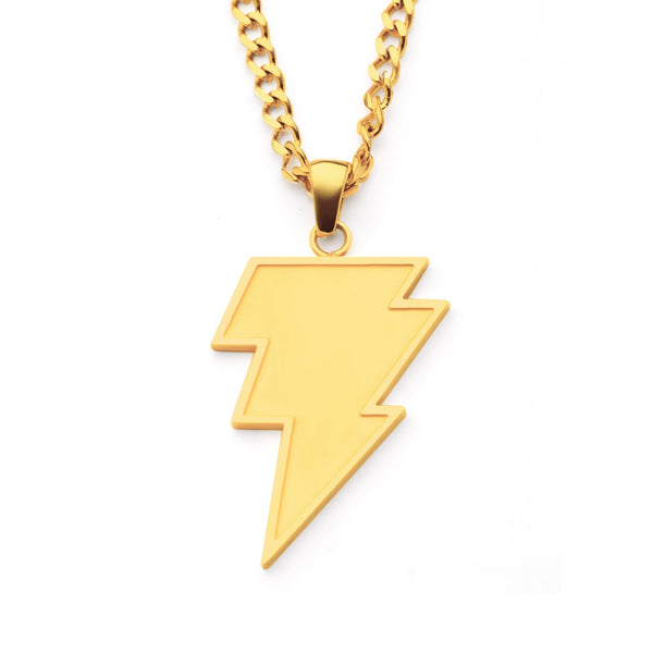 DC Comics Black Adam Gold Plated Lightning Necklace