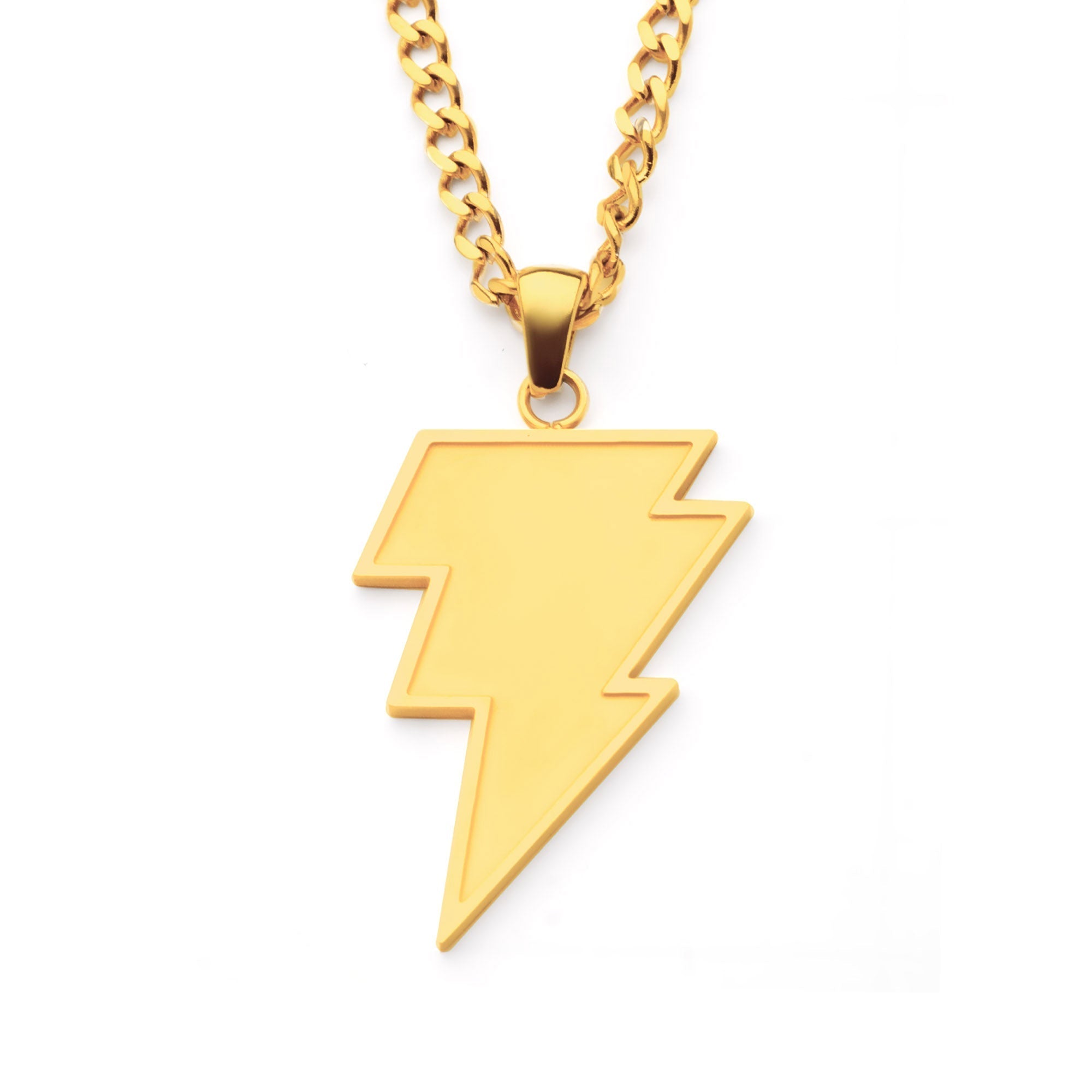 DC Comics Black Adam Gold Plated Lightning Necklace - Jewelry Brands Shop