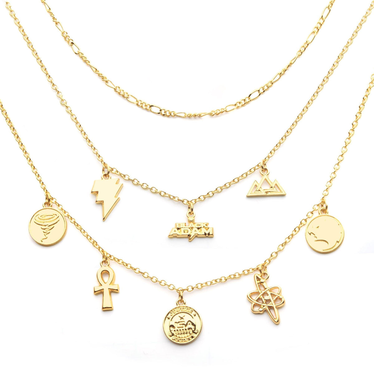 DC Comics Black Adam Gold Plated Tiered Necklace