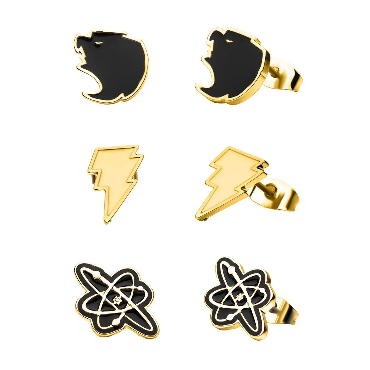 DC Comics Black Adam Set of 3 Pairs of Stud Earrings