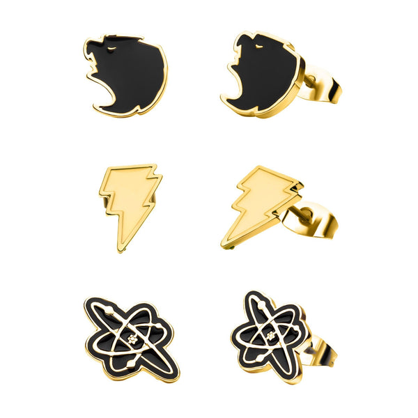 DC Comics Black Adam Set of 3 Pairs of Stud Earrings