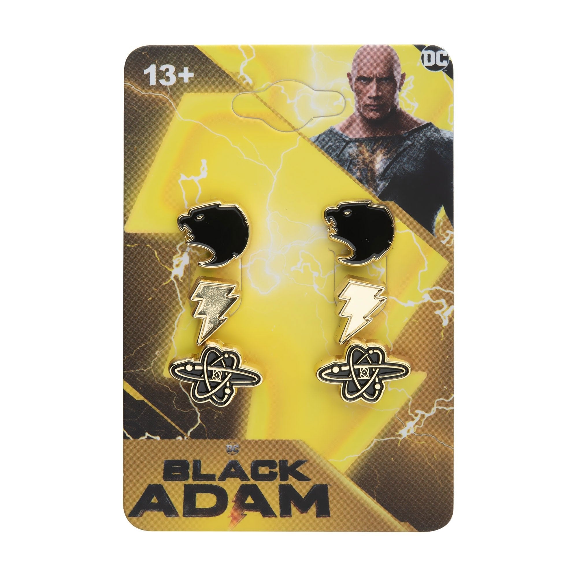 DC Comics Black Adam Set of 3 Pairs of Stud Earrings - Jewelry Brands Shop