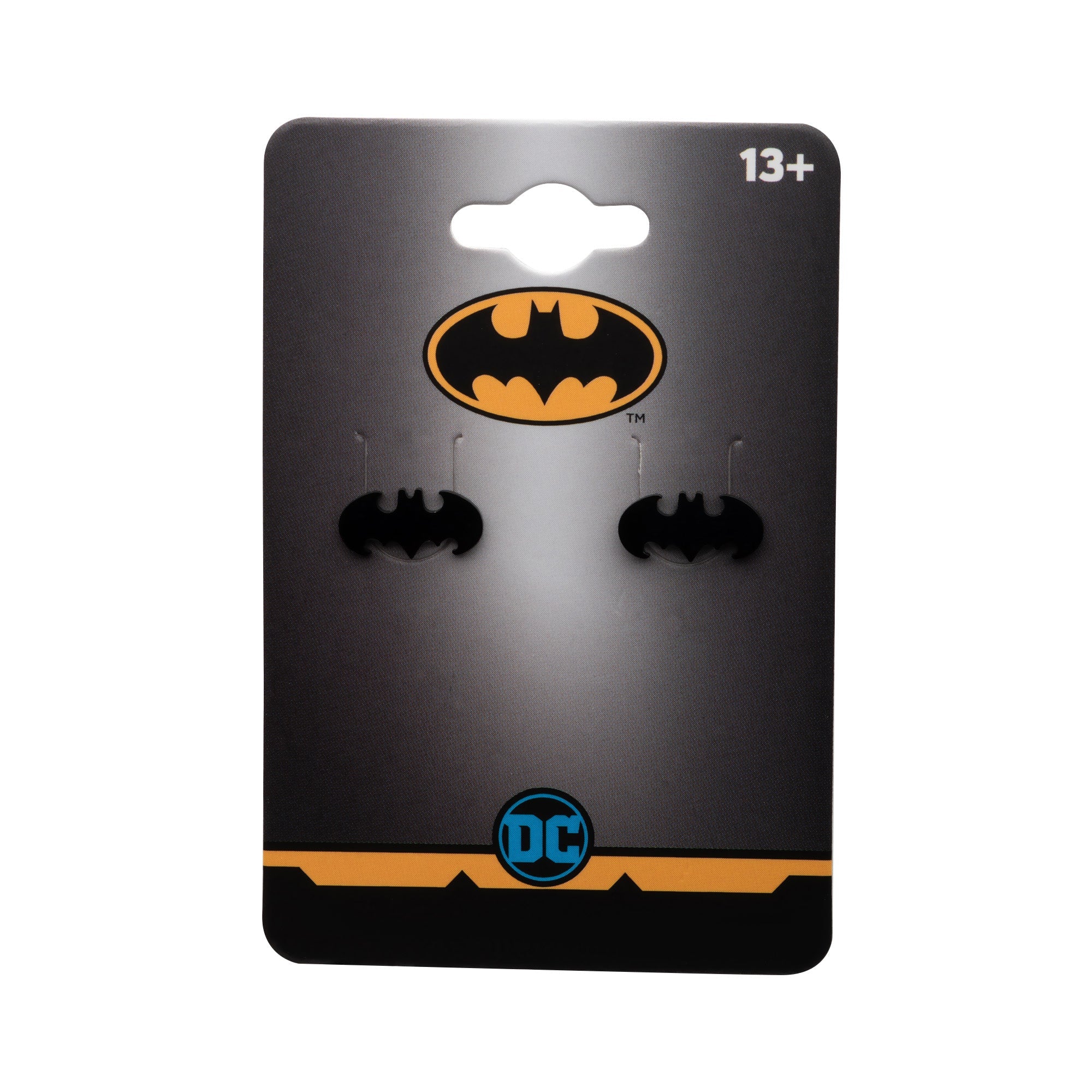 DC Comics Black Cut Out Batman Logo Stud Earrings - Jewelry Brands Shop