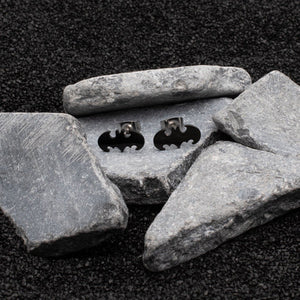 DC Comics Black Cut Out Batman Logo Stud Earrings - Jewelry Brands Shop