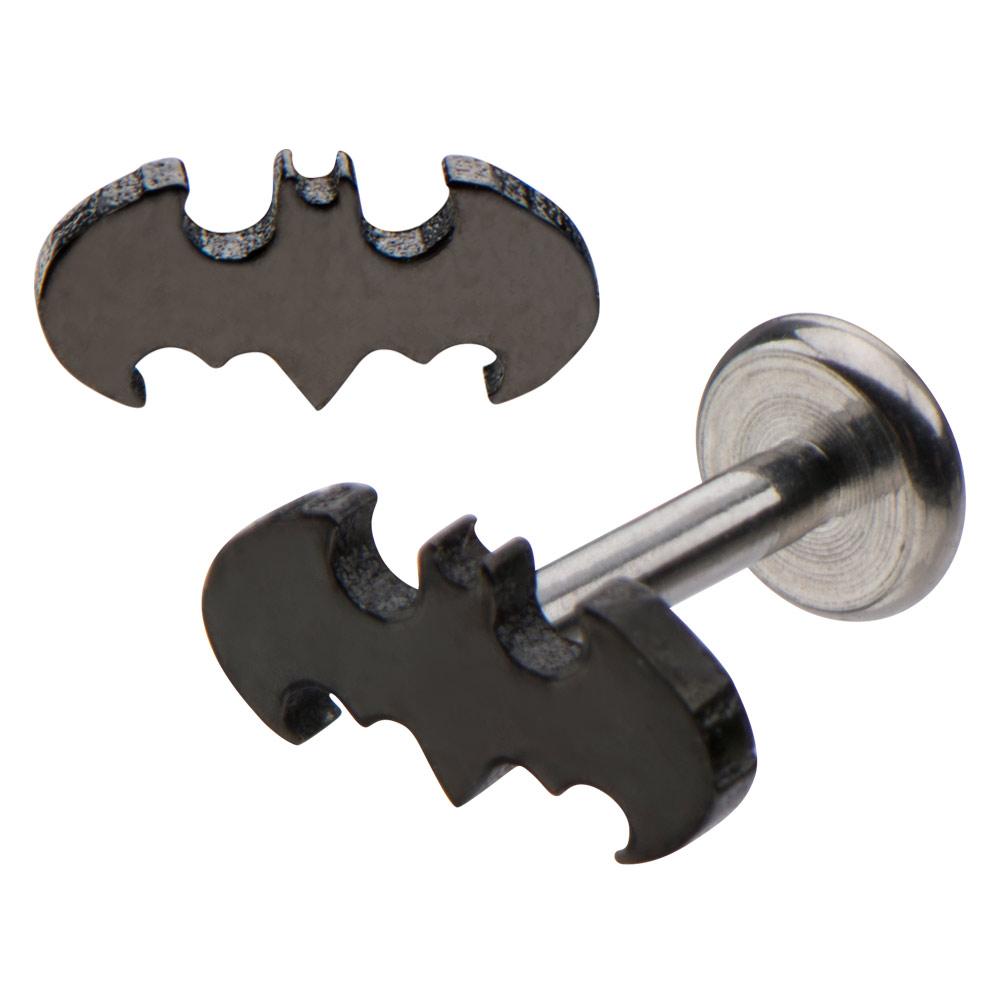 DC Comics Cut Out Batman Logo Internally Threaded Labret - Jewelry Brands Shop