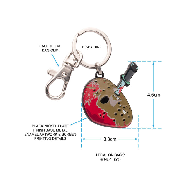Friday  the 13th Knife in Mask Keychain