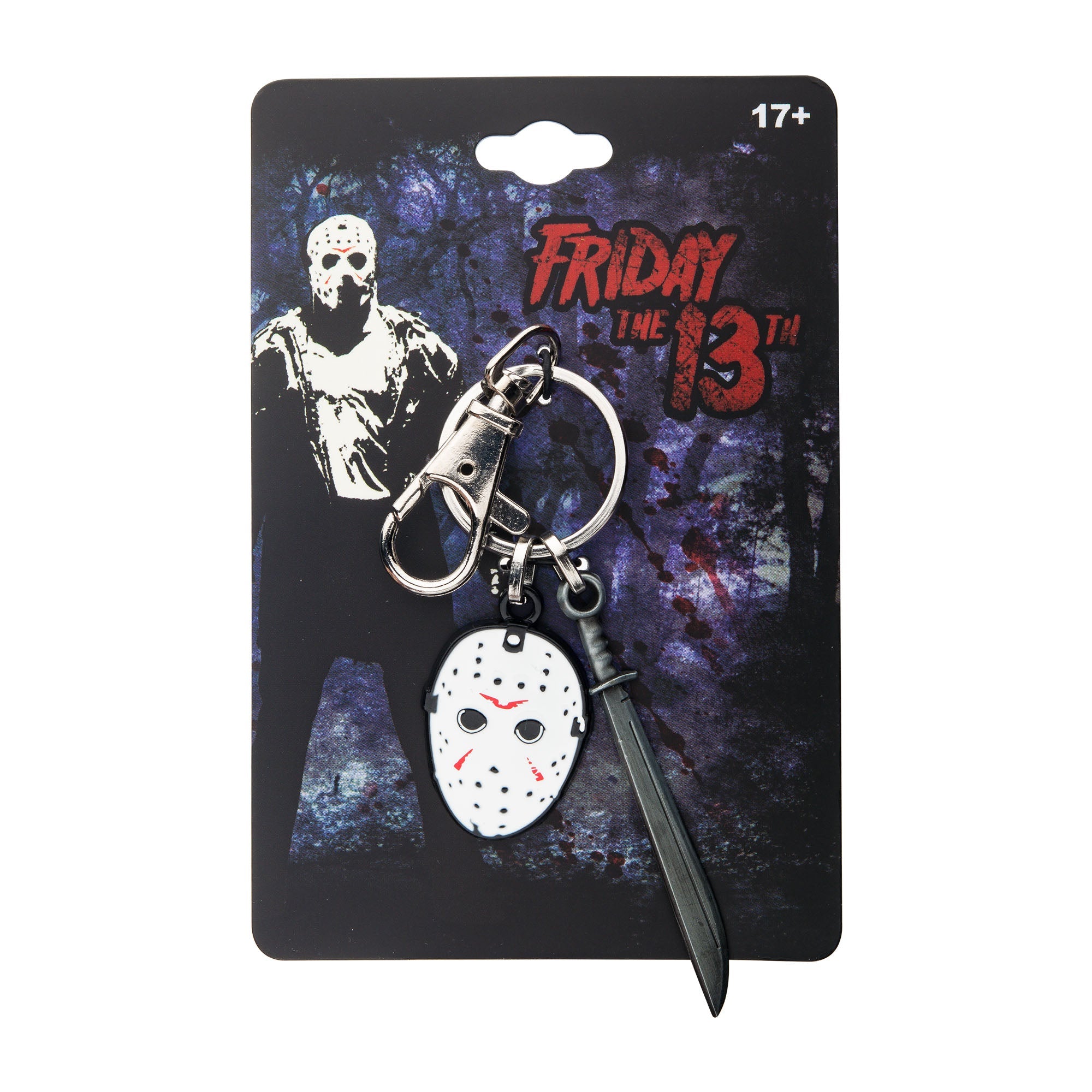 DC Comics Friday The 13th Mask & Machete Sword Heavy Duty Metal Car & Backpack Keychain - Jewelry Brands Shop