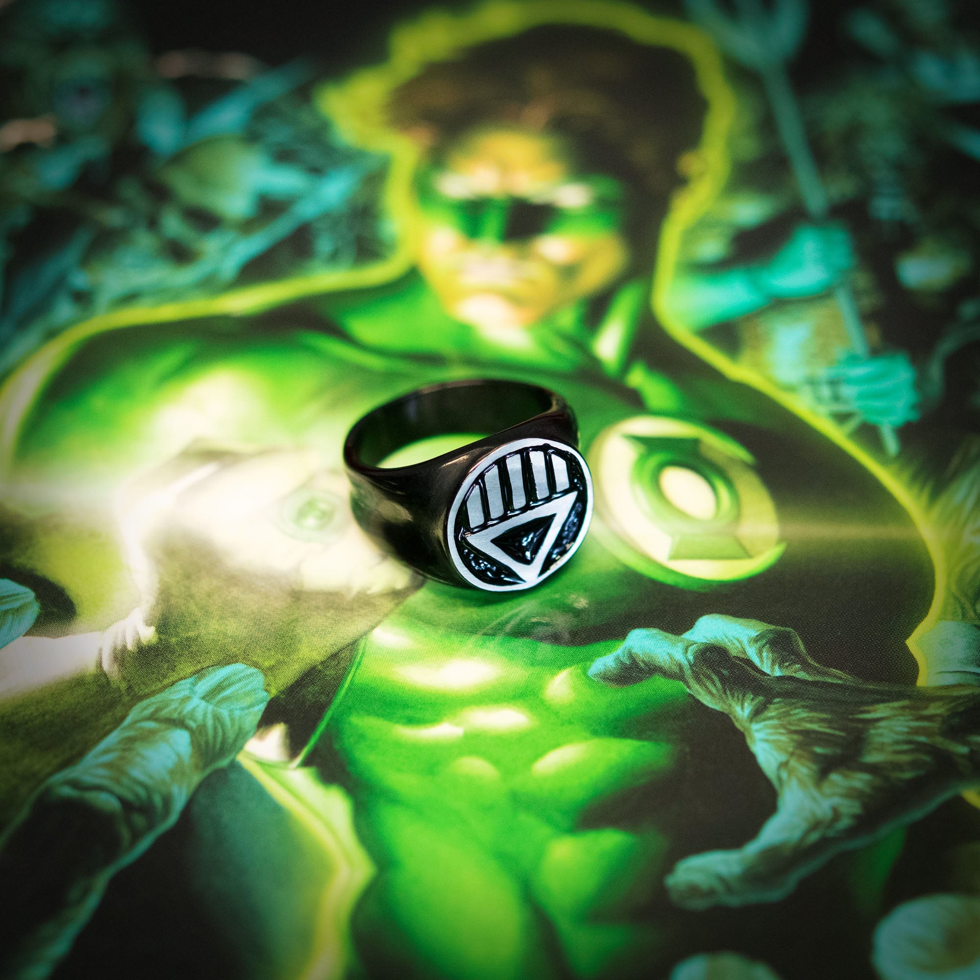 DC Comics Green Lantern "Death" Symbol Stainless Steel Ring - Jewelry Brands Shop