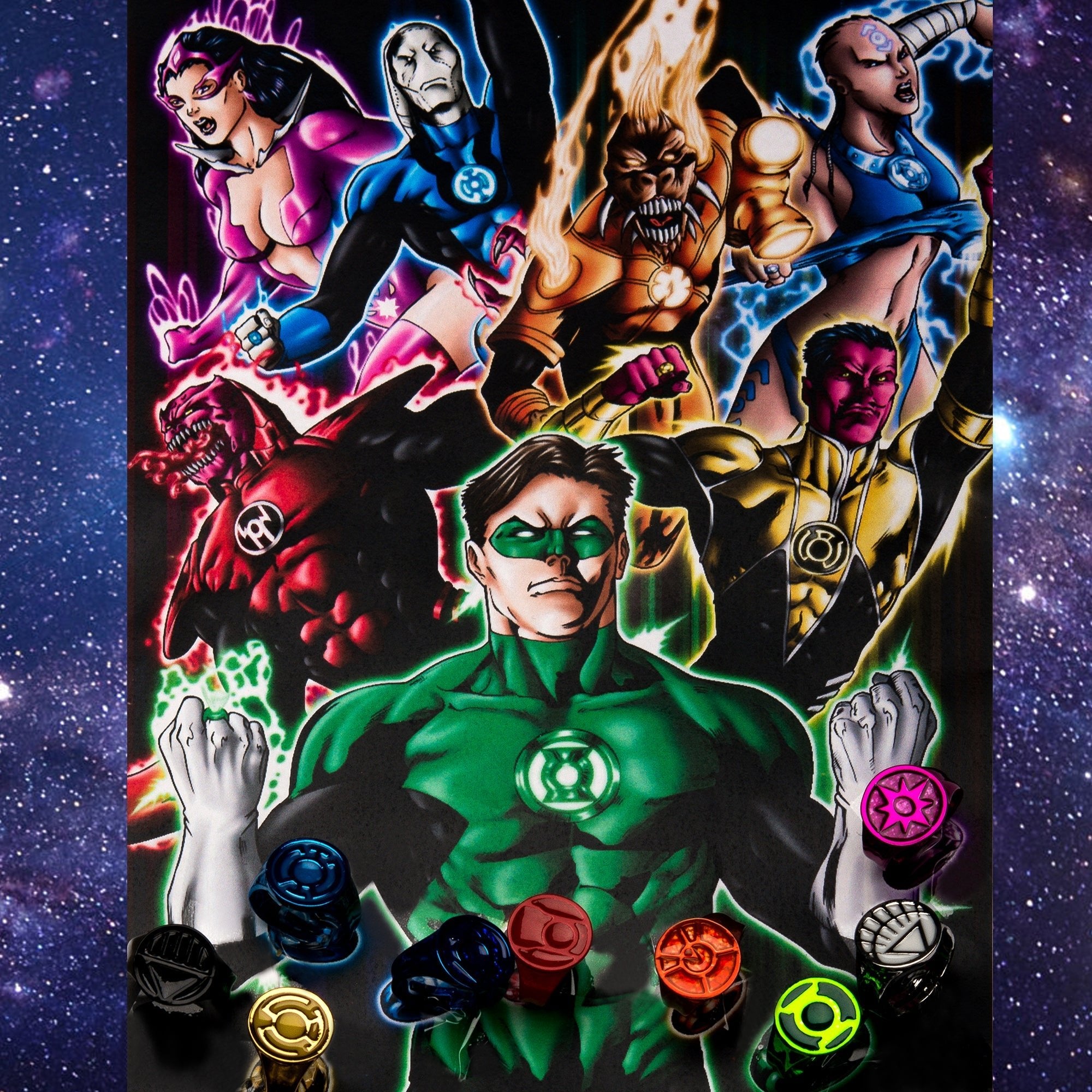 DC Comics Green Lantern Enamel Ring Set [COMING SOON] - Jewelry Brands Shop