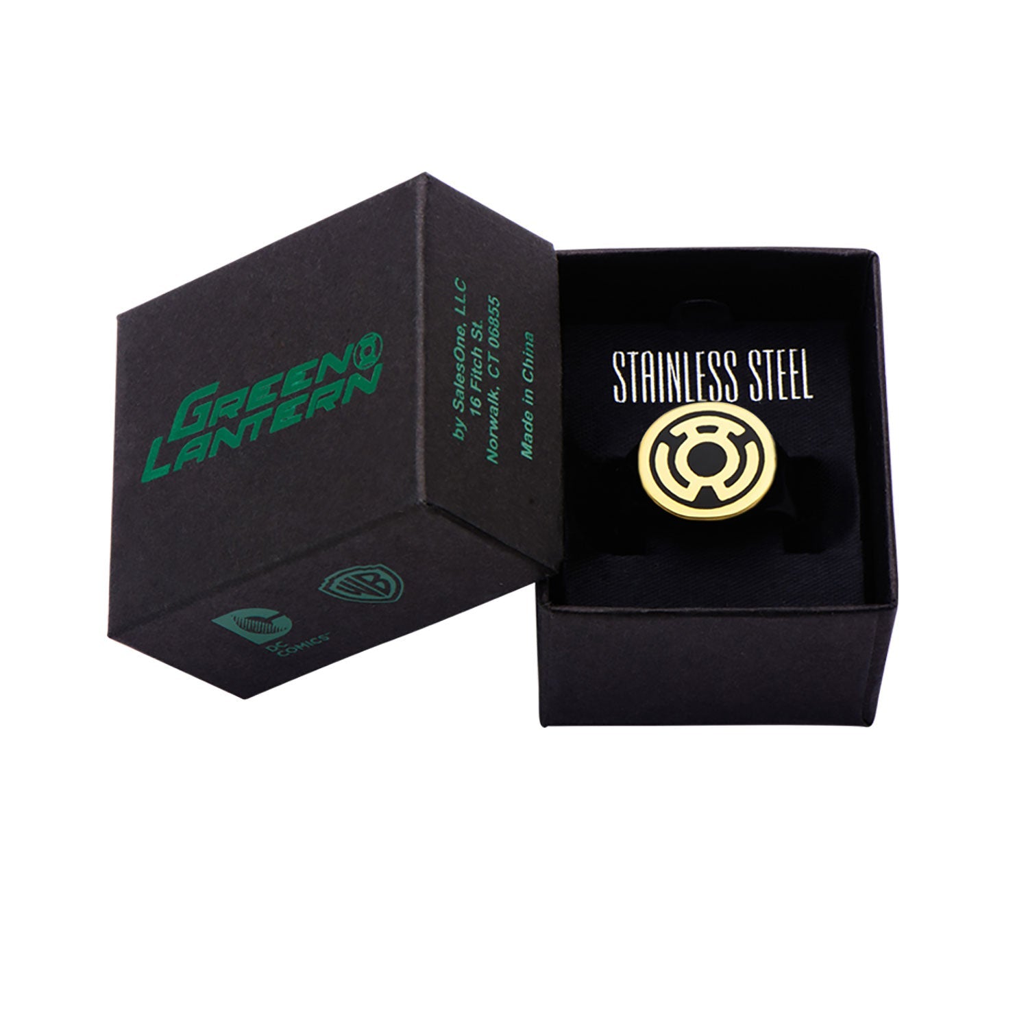 DC Comics Green Lantern Stainless Steel IP Gold Plated Sinestro Corps Ring [COMING SOON] - Jewelry Brands Shop