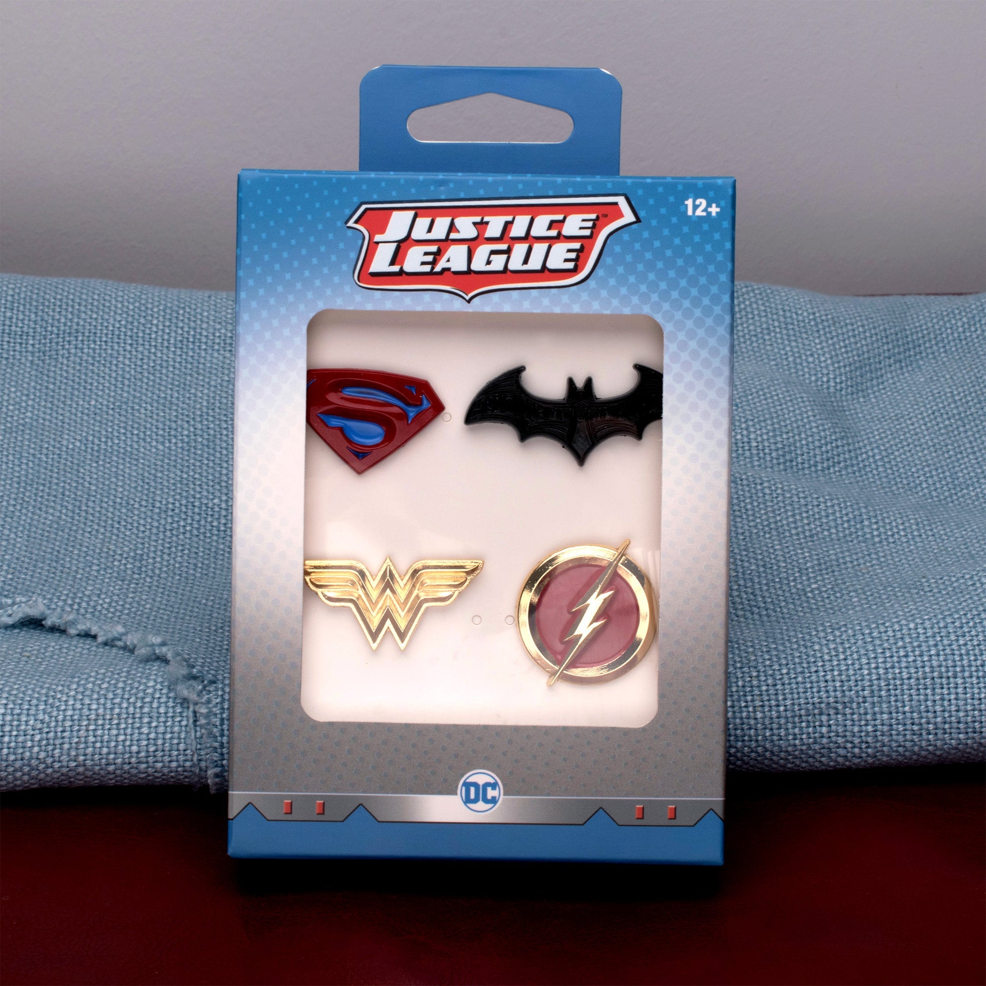 DC Comics Justice League Superman/Batman/Wonder Woman/The Flash Enamel Lapel Pin Set (4pcs) - Jewelry Brands Shop