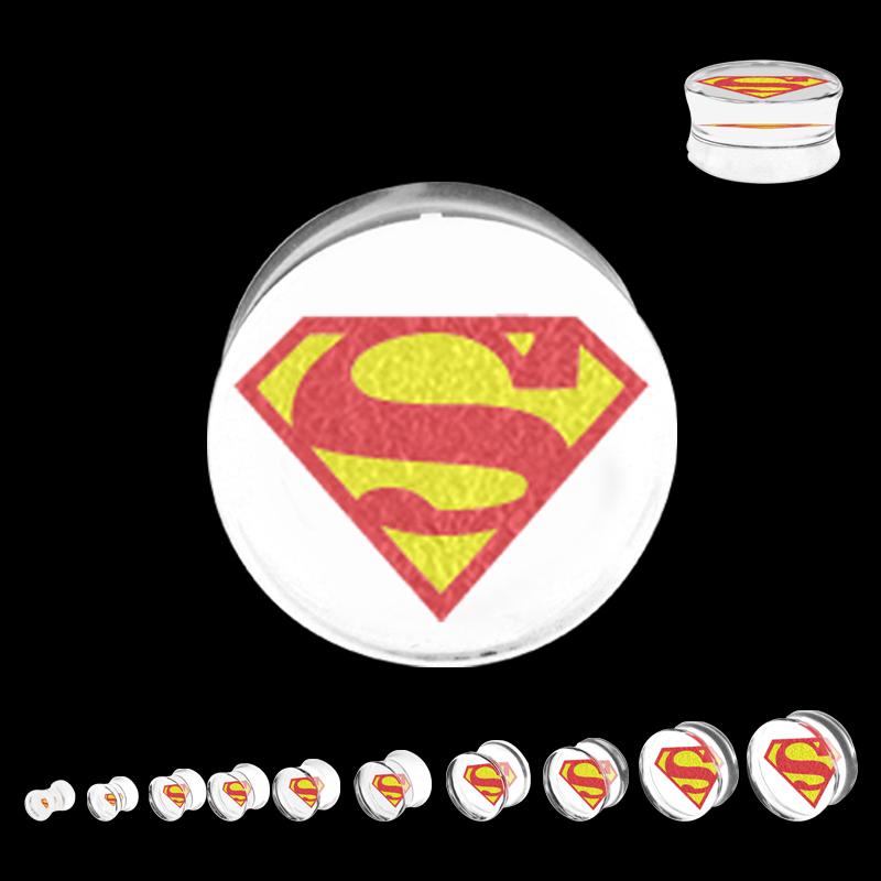 DC Comics Red/Yellow Superman Logo Acrylic Double Flared Plug - Jewelry Brands Shop