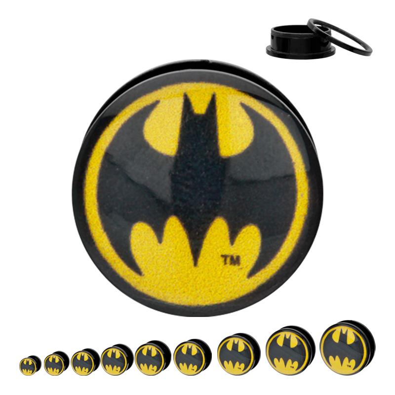 DC Comics Rounded Batman Logo Acrylic Screw Fit Plug - Jewelry Brands Shop