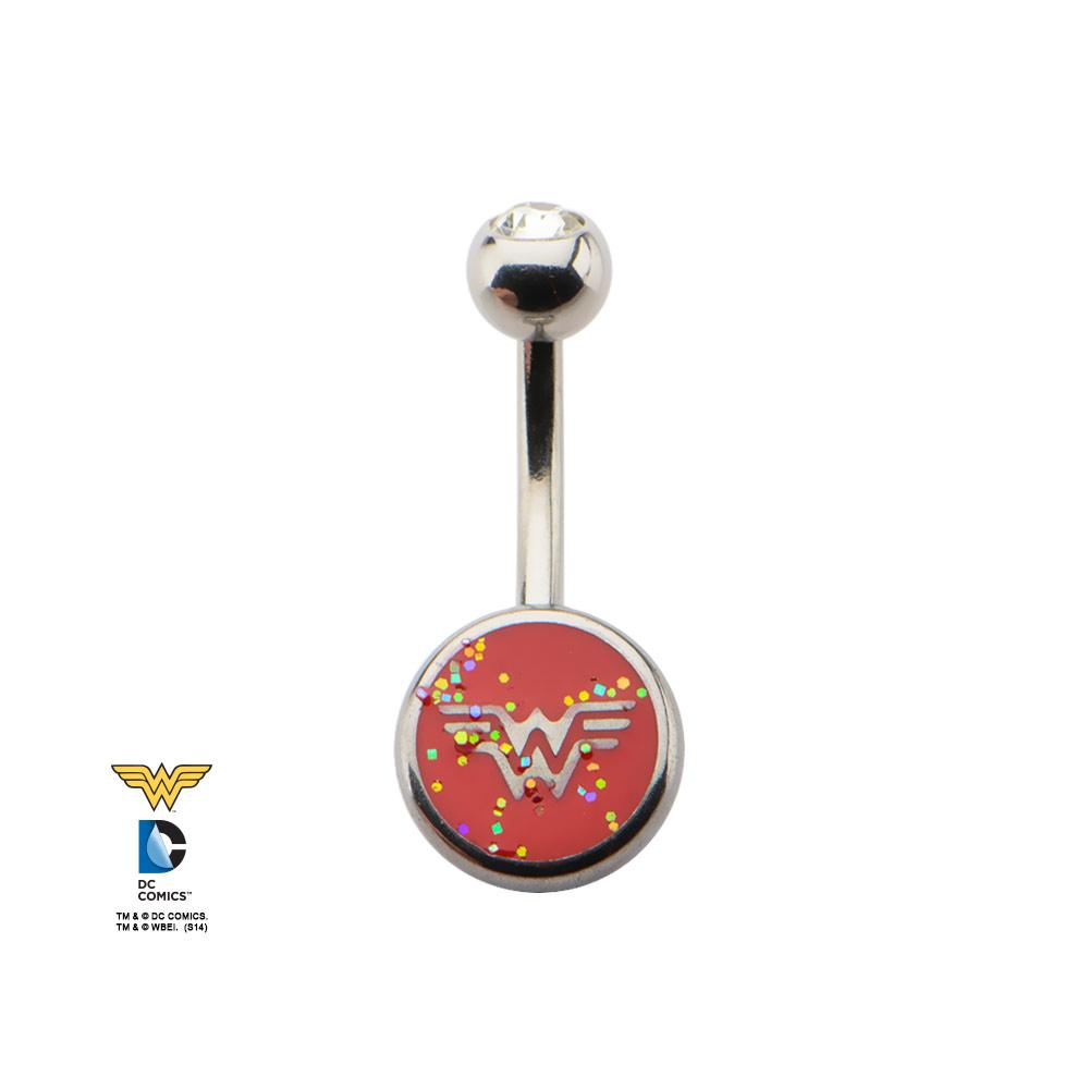 DC Comics Sprinkled Wonder Woman Logo Fixed Navel - Jewelry Brands Shop