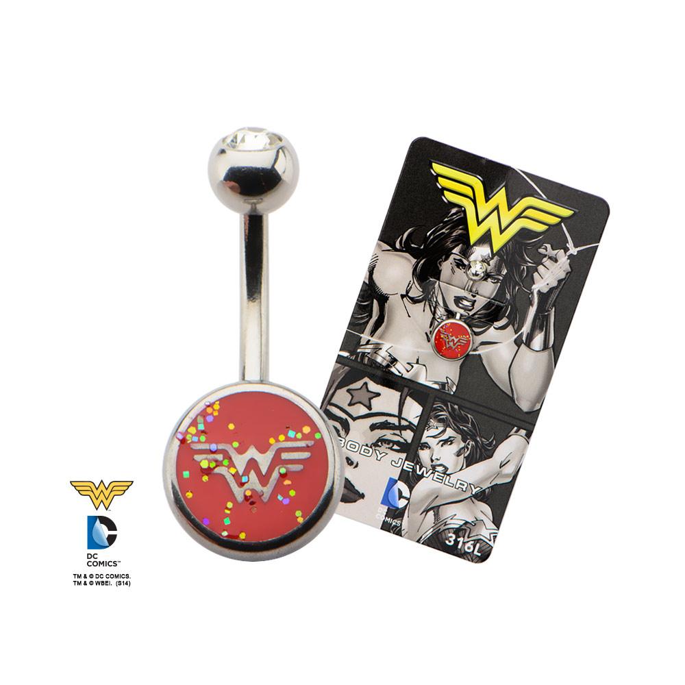 DC Comics Sprinkled Wonder Woman Logo Fixed Navel - Jewelry Brands Shop