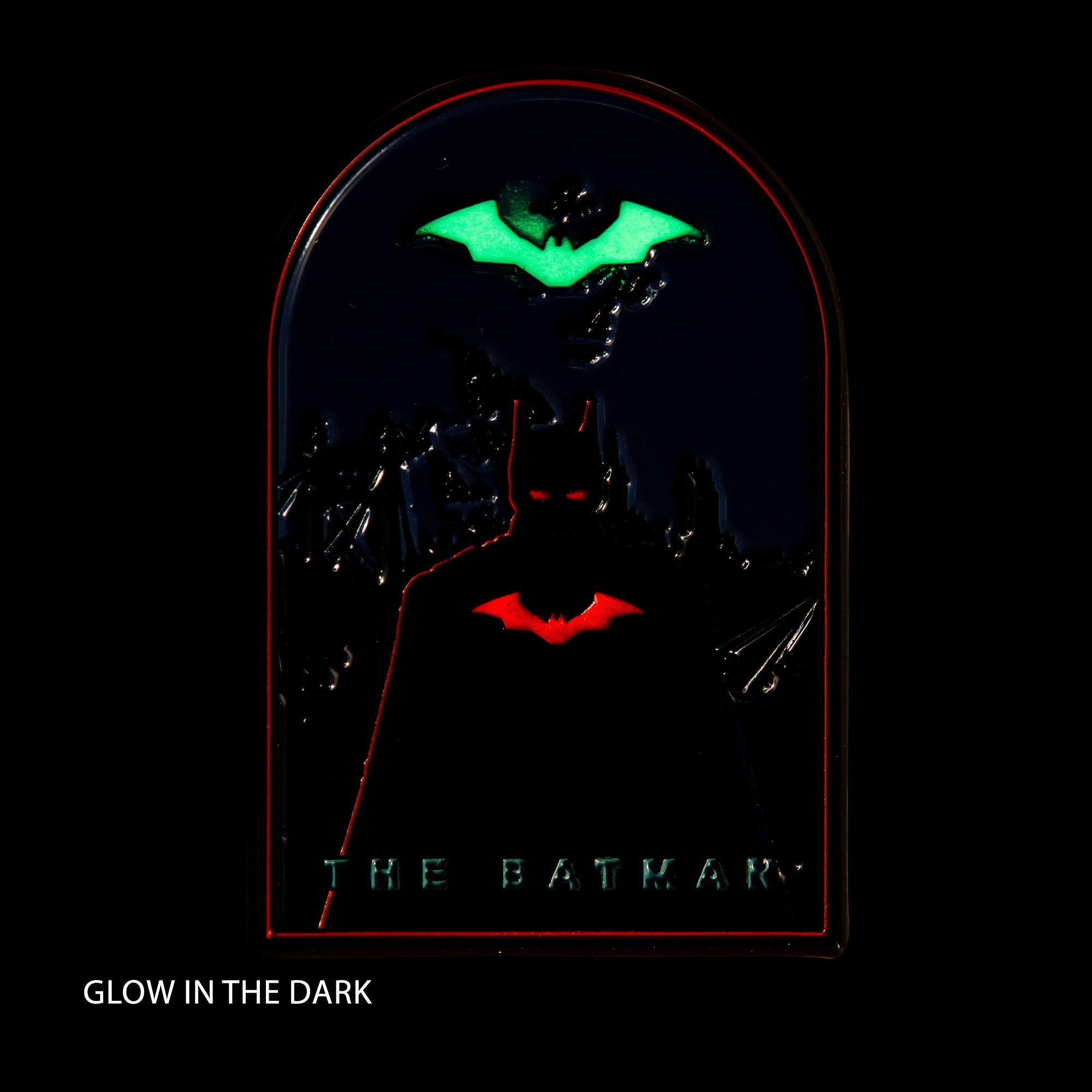 DC Comics The Batman Silhouette Glow - in - the - Dark Enamel Pin - Jewelry Brands Shop