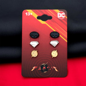 DC Comics The Flash 3pairs Logo Earring Set - Jewelry Brands Shop