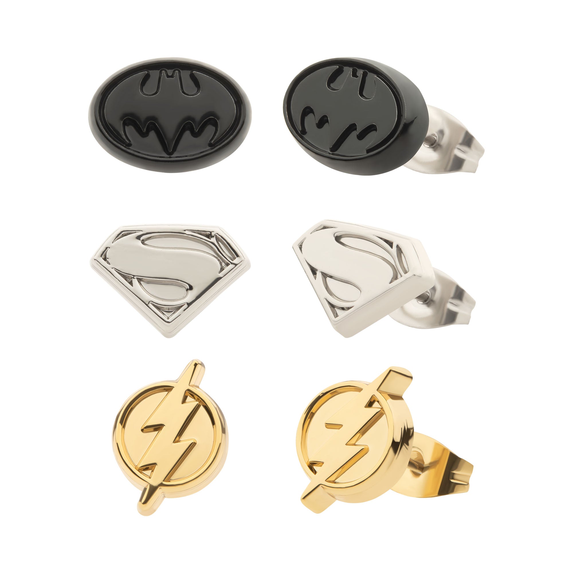 DC Comics The Flash 3pairs Logo Earring Set - Jewelry Brands Shop