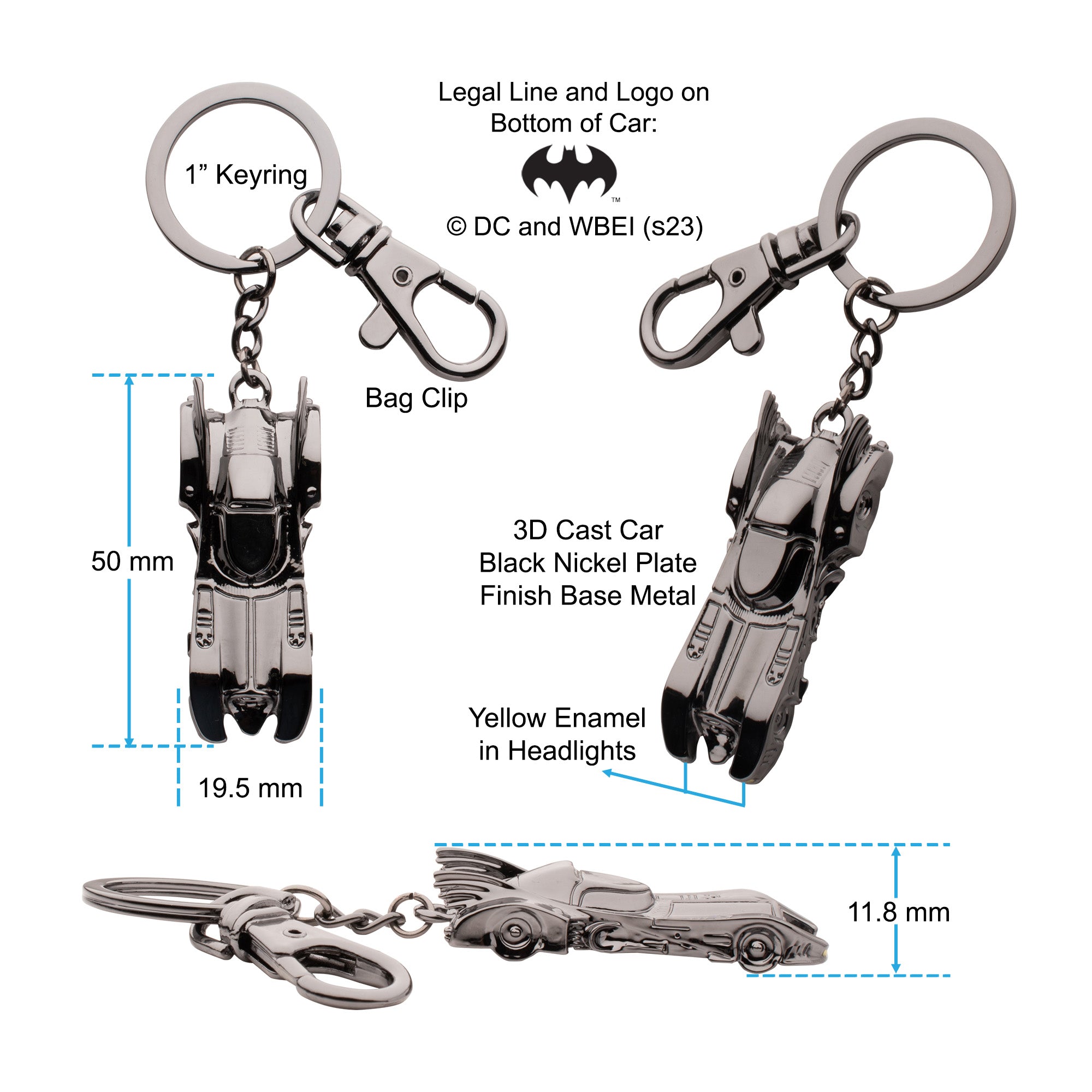 DC Comics The Flash Batmobile 3D Keychain - Jewelry Brands Shop