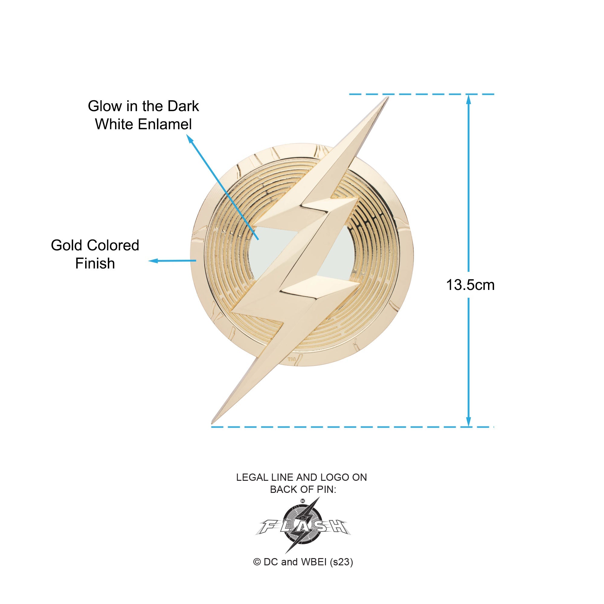 DC Comics The Flash Large Magnetic Pin - Jewelry Brands Shop