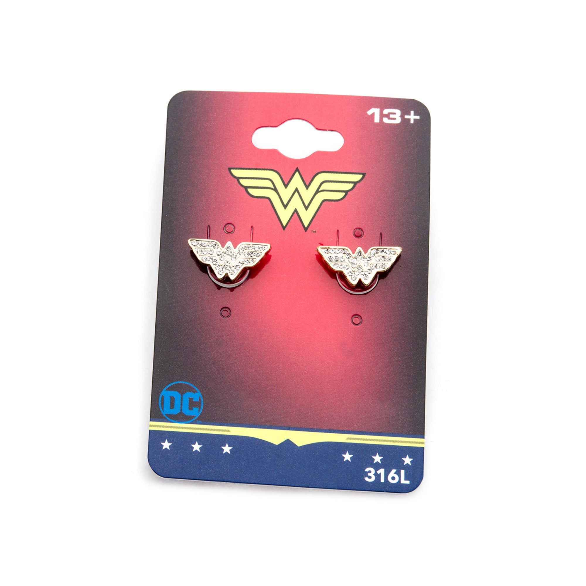 DC Comics Wonder Woman Logo Stud Earrings - Jewelry Brands Shop