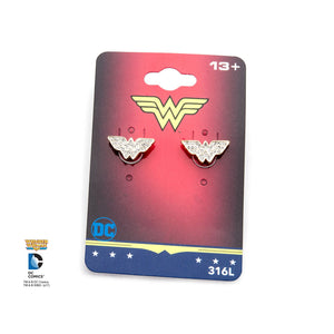 DC Comics Wonder Woman Logo Stud Earrings - Jewelry Brands Shop