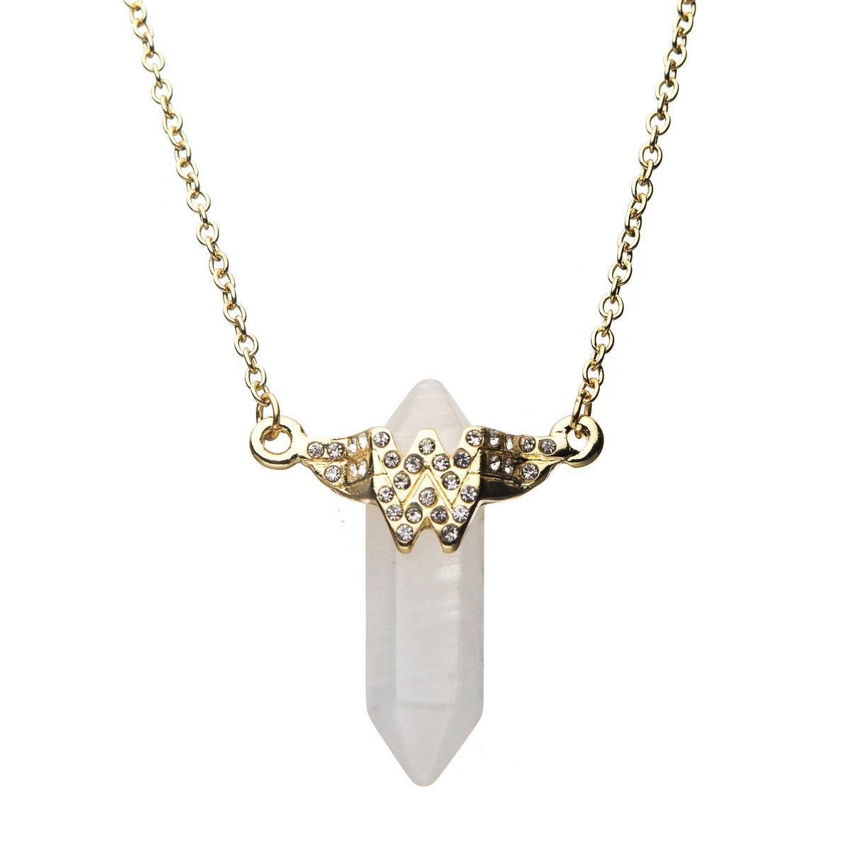 DC Comics Wonder Woman Logo with Crystals Pendant Necklace