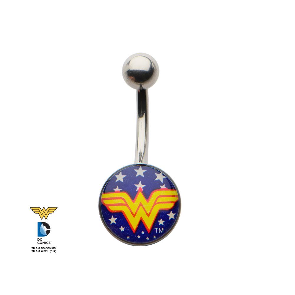 DC Comics Wonder Woman Logo with Stars Fixed Navel - Jewelry Brands Shop