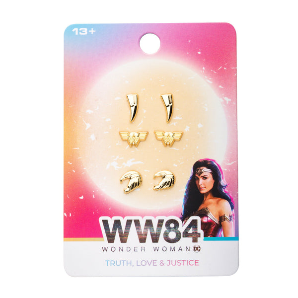 DC Comics Wonder Woman Stud Earrings Set (3pcs)