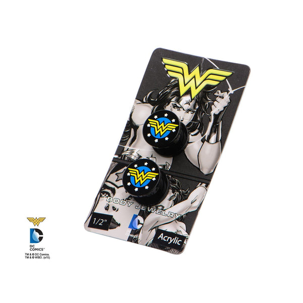 DC Comics Yellow Wonder Woman Logo Acrylic Screw Fit Plug