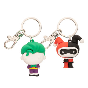 DC Comics Joker and Harley Quinn Chibi Best of Friends 3D Keychain Set