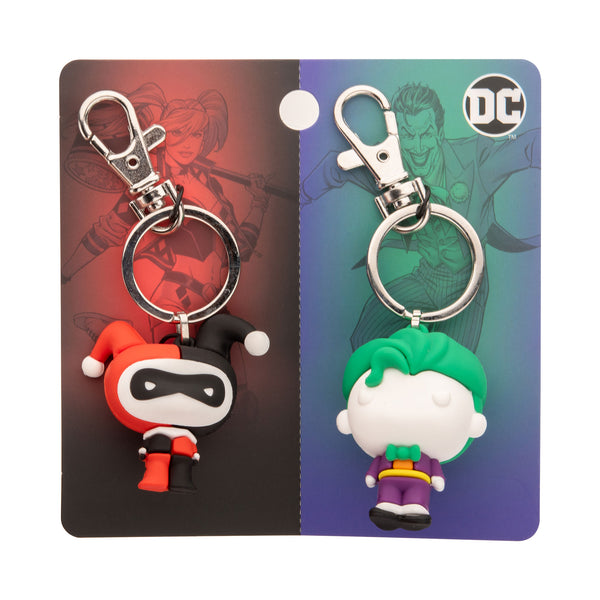 DC Comics Joker and Harley Quinn Chibi Best of Friends 3D Keychain Set