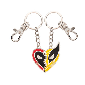 Marvel Deadpool and Wolverine Best Friends Heart Magnetic Keychain Set