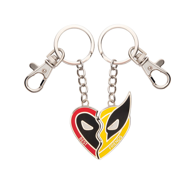 Marvel Deadpool and Wolverine Best Friends Heart Magnetic Keychain Set
