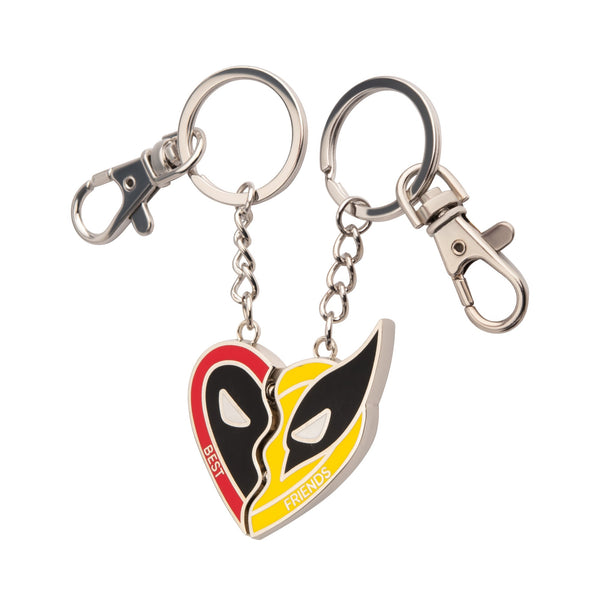 Marvel Deadpool and Wolverine Best Friends Heart Magnetic Keychain Set