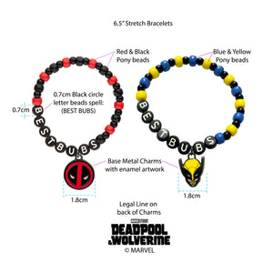 Marvel Deadpool & Wolverine Best Friends Bracelet Set