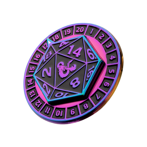 Dungeons and Dragons D20 Dice Spinning Pin