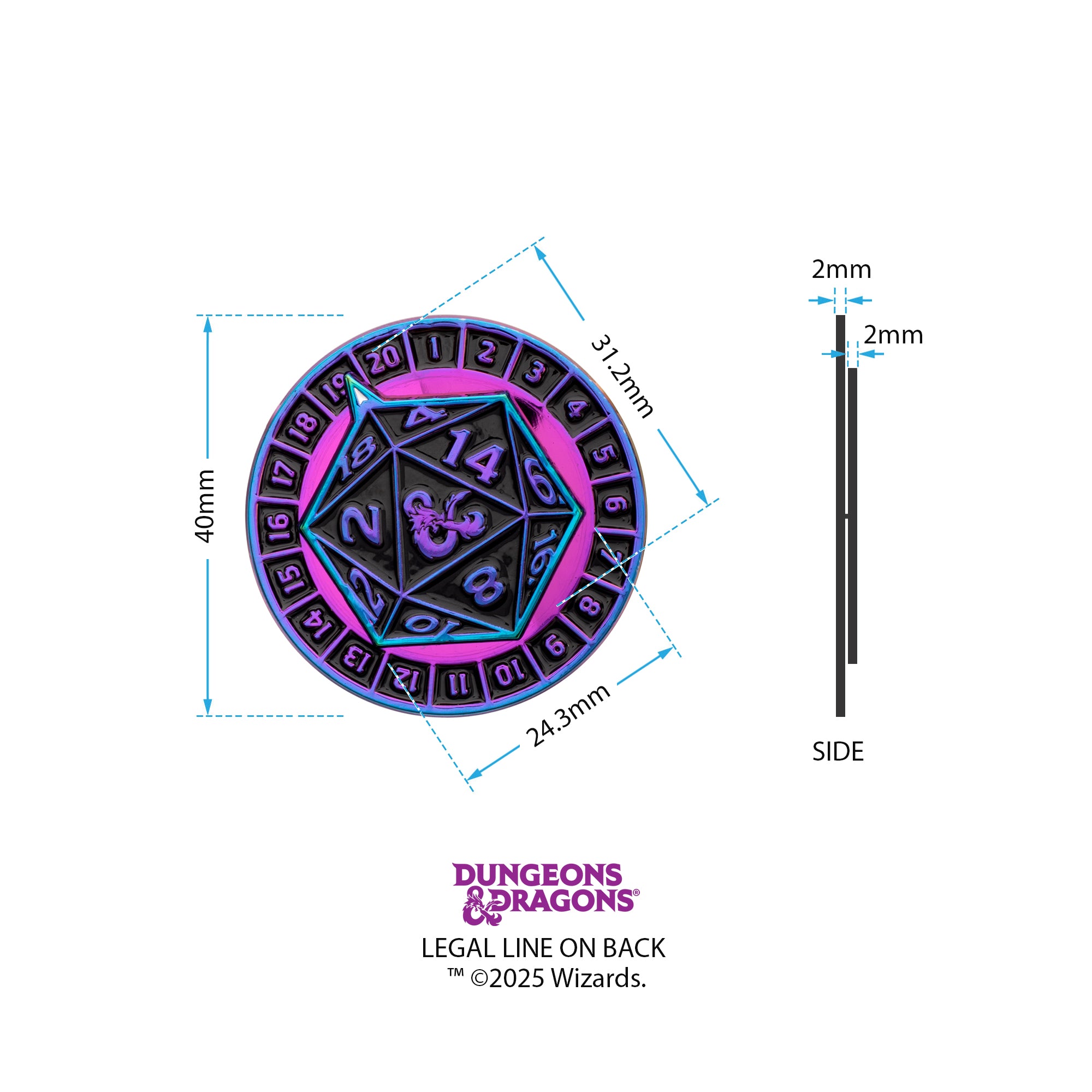 Dungeon and Dragons Dice Spinning Pin